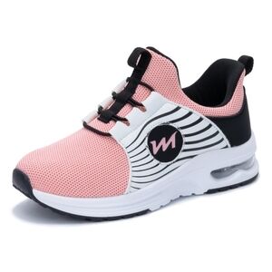 Persoul Kids Girls Slip On Running Shoes Athletic Sneakers, Pink Black White, 12